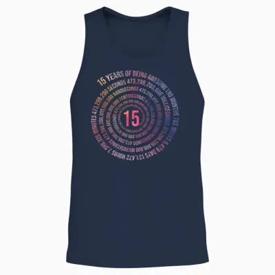 15 Years Birthday Helix 15 Years Boy Girl Birthday Unisex Tank Top - Navy