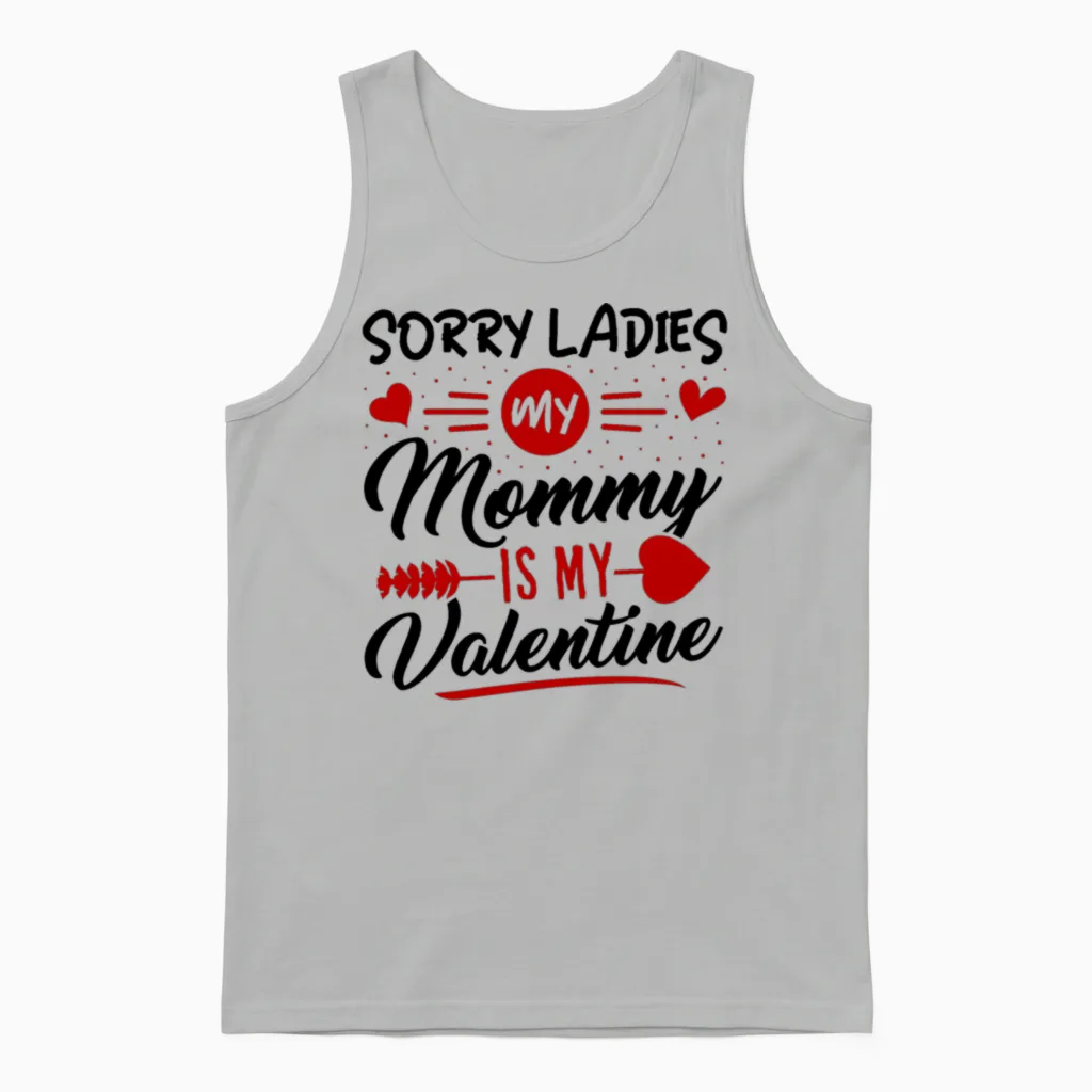 Valentines Day Shirt for Teen Boys Unisex Tank Top in Ash