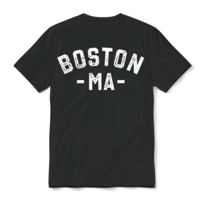Boston Ma Massachusetts Vintage Stamped Unisex T-Shirt - Black