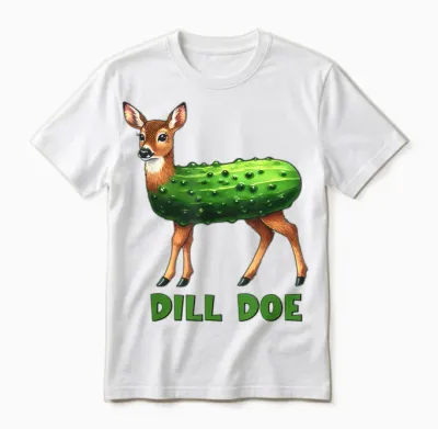 Dill Doe Funny Adult Humor Inappropriate Pickle Women Unisex T-Shirt - White