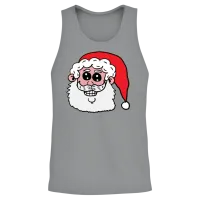 Funny Santa Head — Christmas Gift Unisex Tank Top - Sport Grey – 2