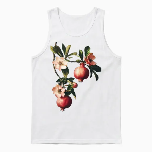 Pomegranate Unisex Tank Top in White
