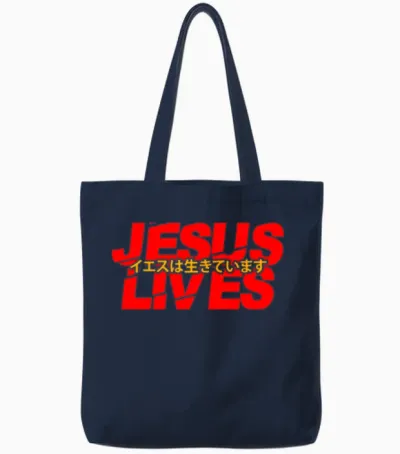 Jesus Lives Aesthetic Tote Bags - Navy