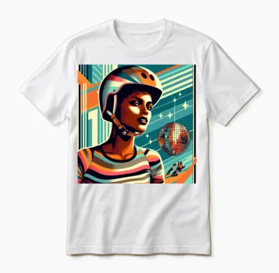 Retro Roller Queen Unisex T-Shirt - White