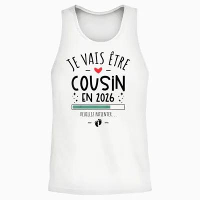 Child I Will Be Cousin in 2026 - Pregnancy First Unisex Tank Top - White