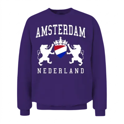 Amsterdam Amsterdam Amsterdam Unisex Sweatshirt - Purple