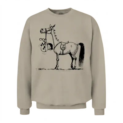 Stubborn Pony Thelwell Cartoon Unisex Sweatshirt - Sand