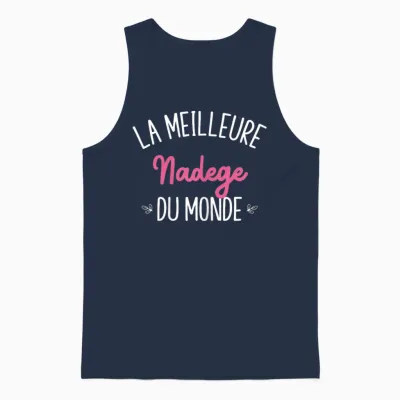 Woman Humor Personalized Gift Bff Name Nadege Unisex Tank Top - Navy