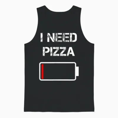 I Need Pizza | Italian Food | Pizza Lover | Funny Pizza T-Shirt Small Unisex Tank Top - Black