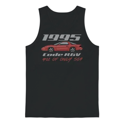 Code Medium Red Unisex Tank Top - Black