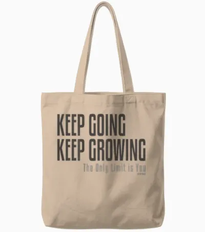 Fitness Backprint Slogan Jogging Training Motivation Sports T-Shirt, Black Tote Bags - Natural