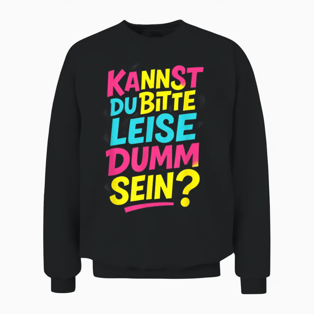 Kannst Du Bitte Leise Dumm Sein? - Lustiger Spruch Unisex Sweatshirt in Black