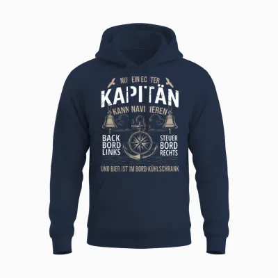Funny Captain Navigation Gift Motor Boat Sailing Captain Unisex Hoodie - Navy