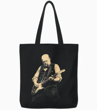 Winston Churchill Guitare Vintage Tote Bags - Black