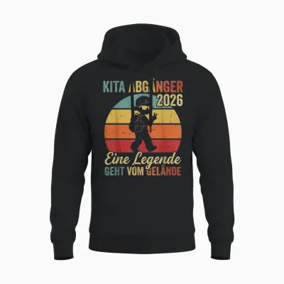 Kinder Kita Abgänger 2026 Schulkind Einschulung Schule Letzt Unisex Hoodie - Black