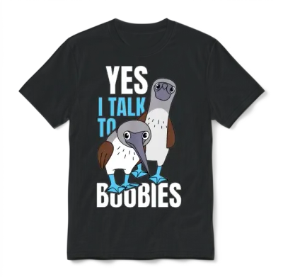 Talk to Boobies Booby Bird Unisex T-Shirt - Black
