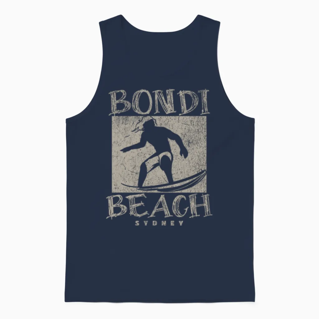 Bondi Beach Summer & Gift Unisex Tank Top in Navy