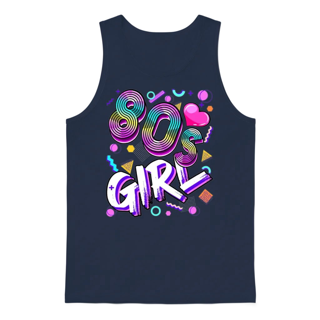 80 S Girl Birthday Party Retro Women 1980s Unisex Tank Top - Navy
