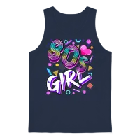 80 S Girl Birthday Party Retro Women 1980s Unisex Tank Top - Navy – 1