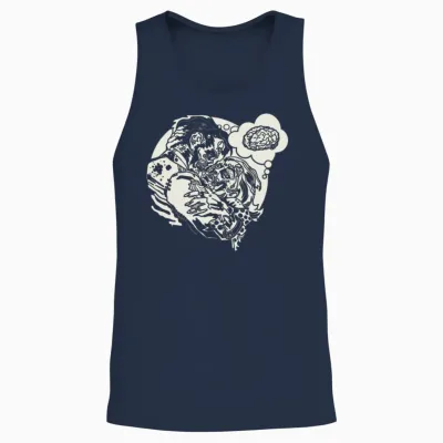 Funny Zombie Love Unisex Tank Top - Navy