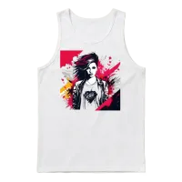 Rebel Attitude Girl Unisex Tank Top - White – 1