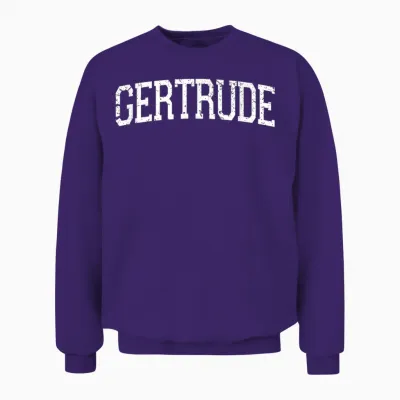 Vintage Custom Name Classic Gertrude T-Shirt, Black, S Unisex Sweatshirt - Purple