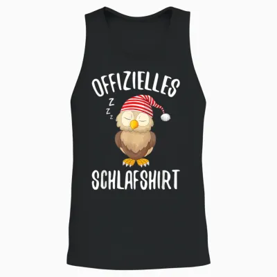Official Sleep Shirt Owl Sleeping Saying T-Shirt, Black Unisex Tank Top - Black