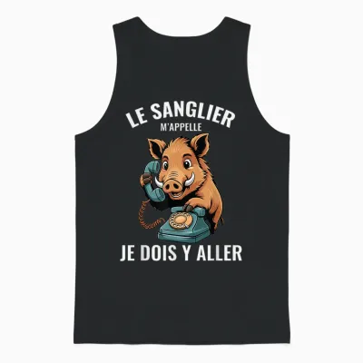 Funny Boar Man for Hunter Call Phone Unisex Tank Top - Black
