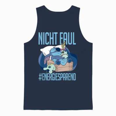 Disney Lilo & Stitch Nicht Faul #energy-Saving Unisex Tank Top - Navy