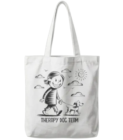 Therapy Dog Team Saying Quote Tote Bags - White