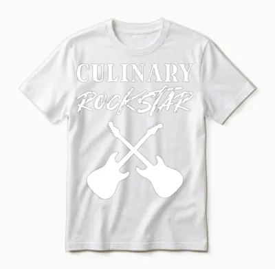 Culinary Rockstar Music Lover Gift Unisex T-Shirt - White