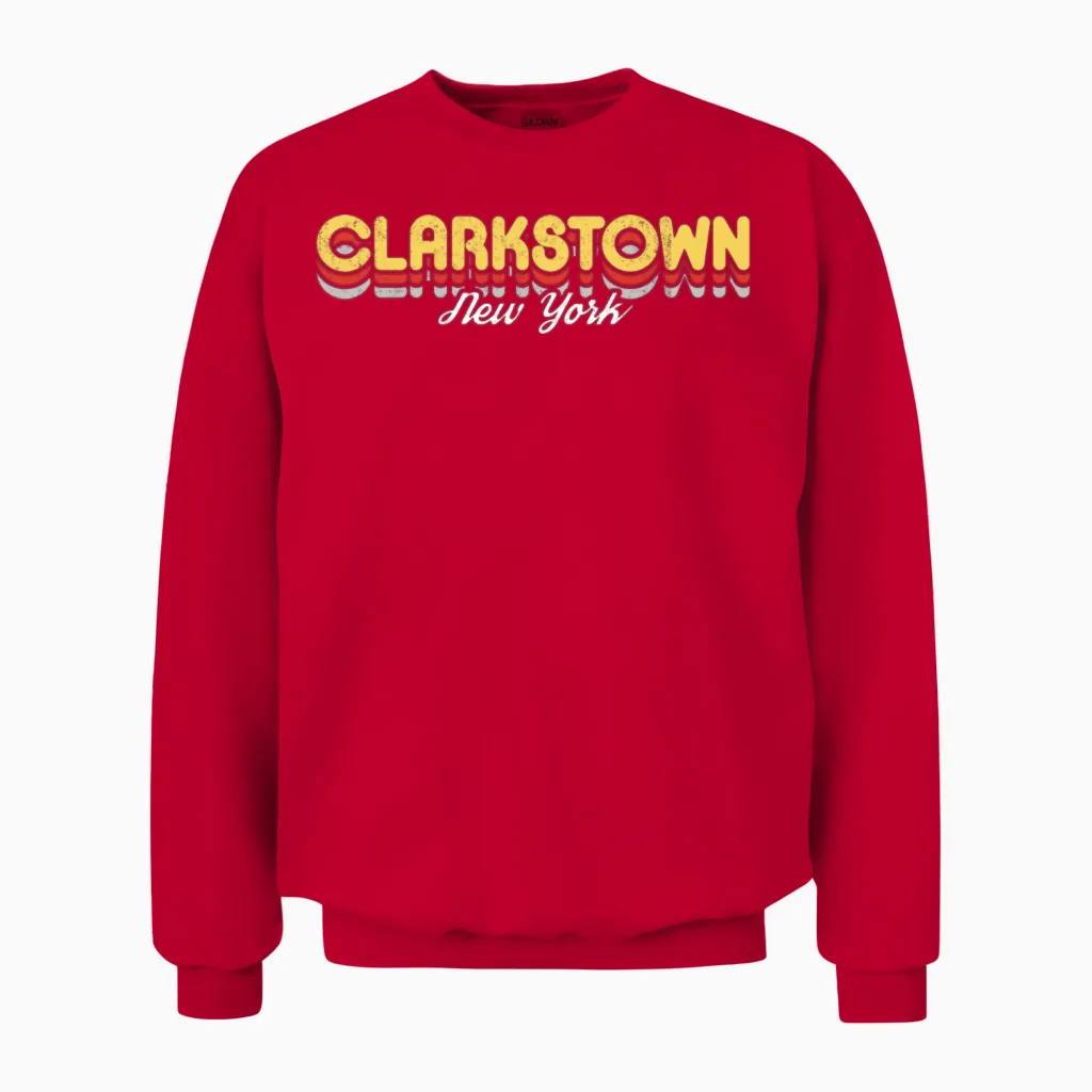 Retro Clarkstown New York Unisex Sweatshirt - Red