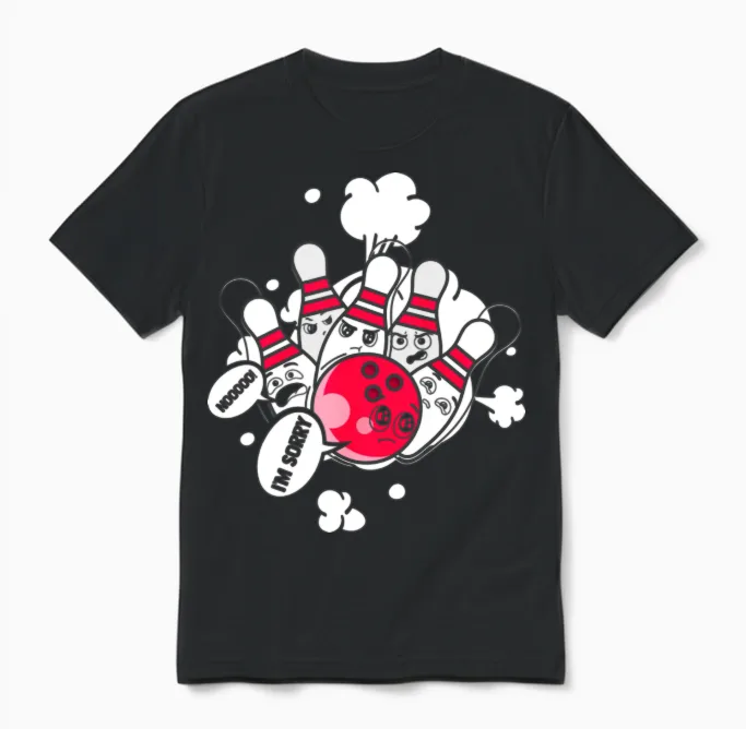 Funny Bowling Ball Bowling Bowling Unisex T-Shirt in Black