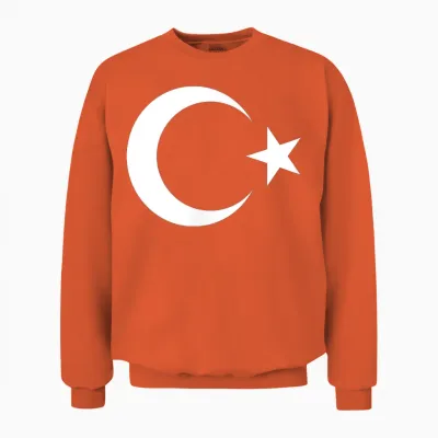 Türkei T-Shirt Türkische Flagge Türkisch Bayragi, Ay Yildiz Unisex Sweatshirt - Orange