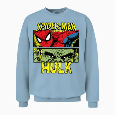 Marvel Studios Spider-Man: Bnd Movie 2026 Spidey & the Hulk Unisex Sweatshirt - Light Blue