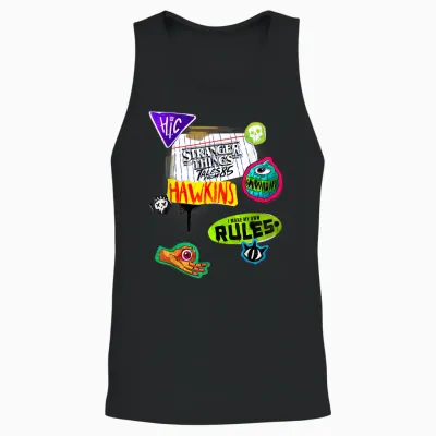 Stranger Things Tales from '85 Scrapbook Icons Unisex Tank Top - Black