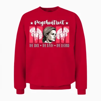 Psychiatrist Mom the Idol the Myth Psychotherapy Unisex Sweatshirt - Red