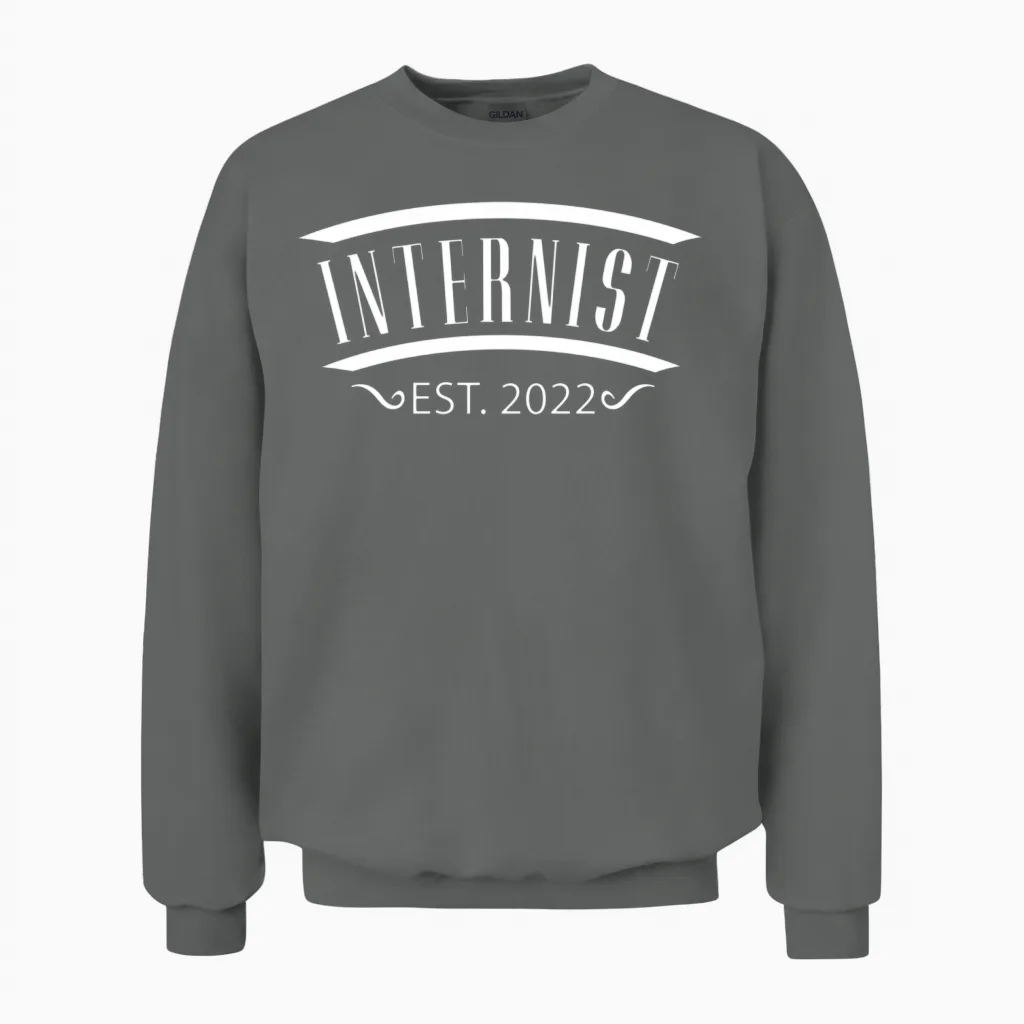 Internist Doctor Graduation Est 2022 Internal Medi Unisex Sweatshirt in Graphite Heather