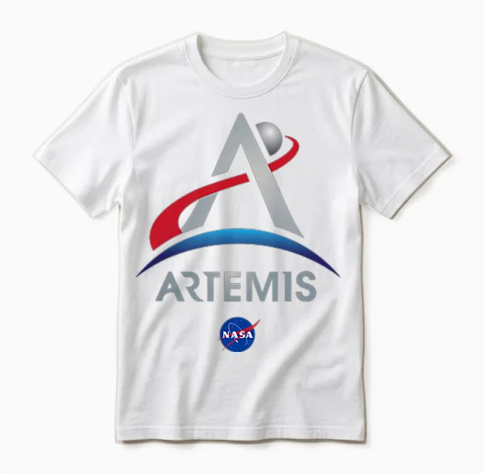 Nasa Artemis Mission Logo Unisex T-Shirt in White