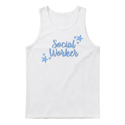 Social Worker Retro Unisex Tank Top - White