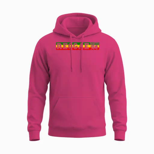 Rasta Reggae Lion of Judah Jamaican Reggae Casque De Musique Unisex Hoodie in Heliconia