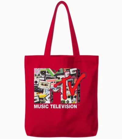 Logo 80s Vintage Cassette Tapes Remix Tote Bags - Red