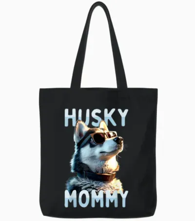 Husky Mommy Mom Mother's Day Wife Siberian Husky Tote Bags - Black