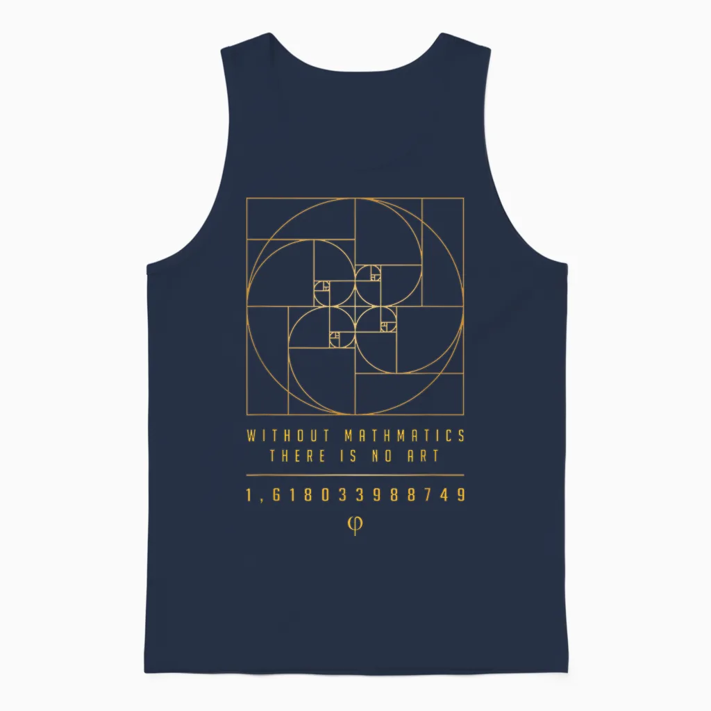The Fibonacci Ratio the Golden Ratio (fibonacci Phi Numbers) T-Shirt, Black Unisex Tank Top in Navy