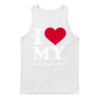 I Love My Husband — Couples & Matching Gift Unisex Tank Top - White – 1