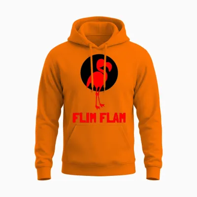Flam Flim Flam Flamingo Unisex Hoodie - Safety Orange