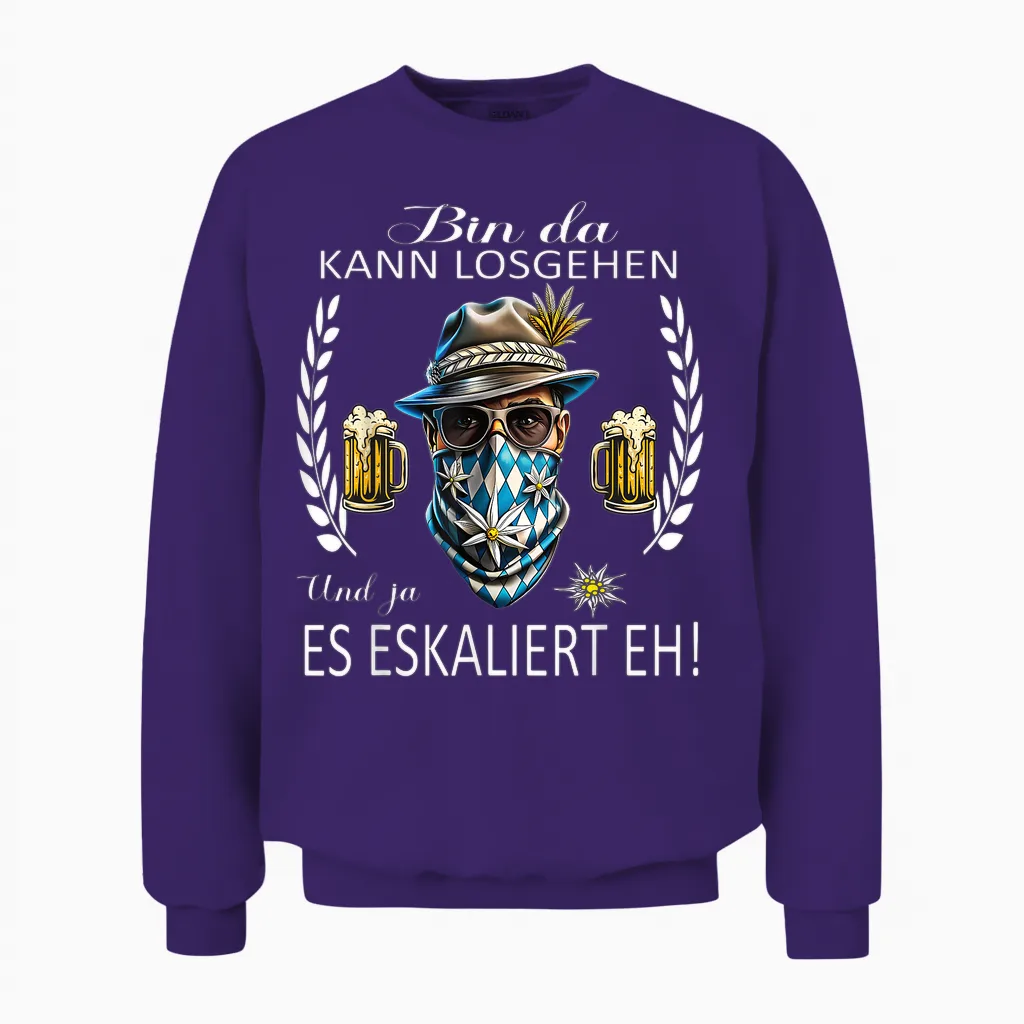 Grantler Trachten Herren Tracht Lausbua Passend Oktoberfest Unisex Sweatshirt in Purple