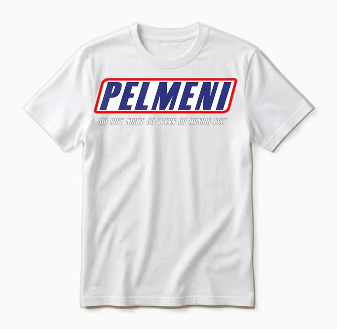 Pelmeni, Du Bist Nicht Du - Funny Slogan T-Shirt, Black, S Unisex T-Shirt in White