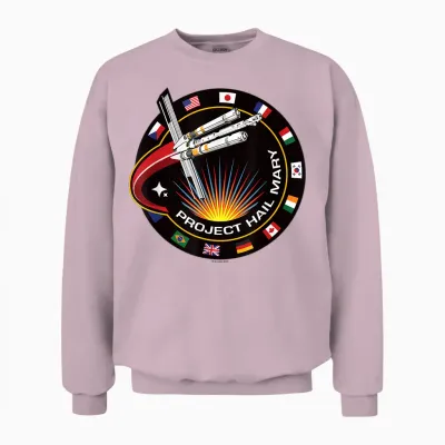 Project Hail Mary Spaceship Mission Badge Unisex Sweatshirt - Light Pink