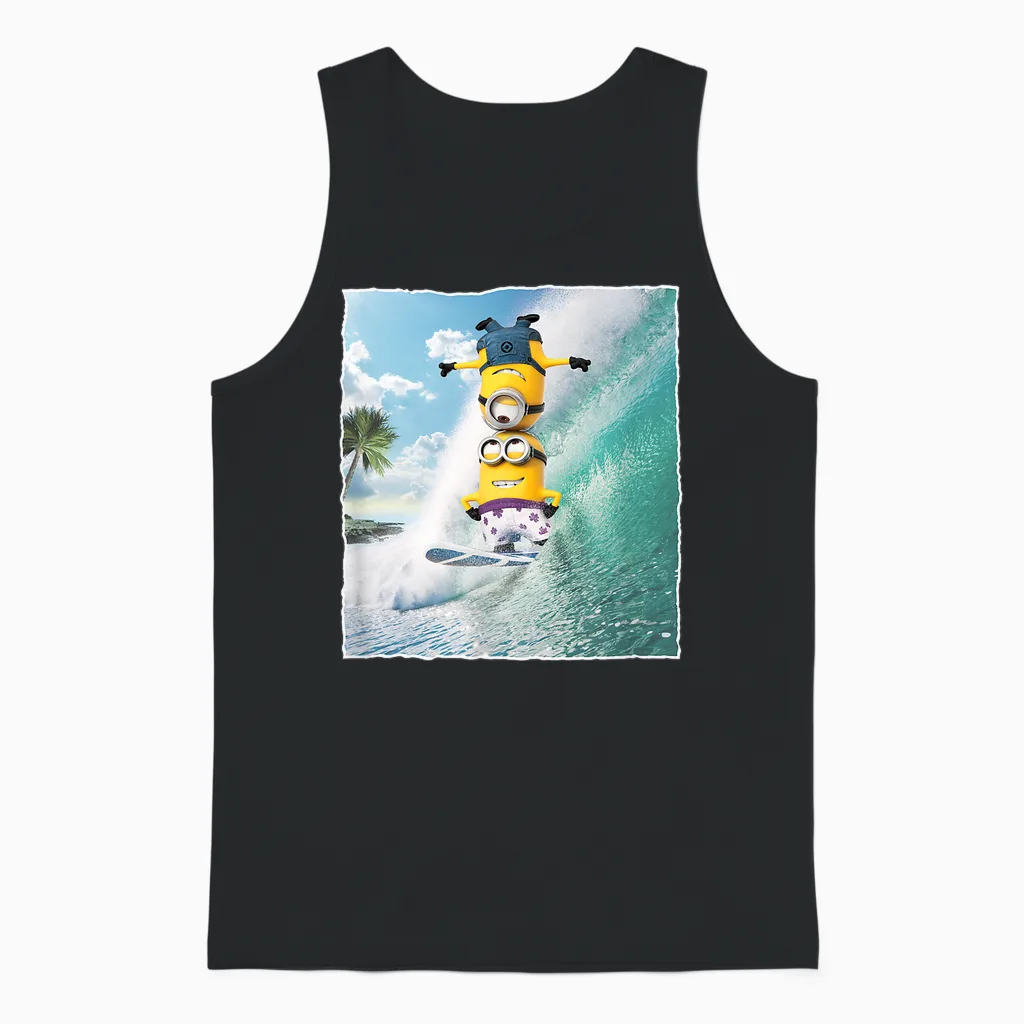 Despicable Me Minion Helmet Graphic Unisex Tank Top in Black